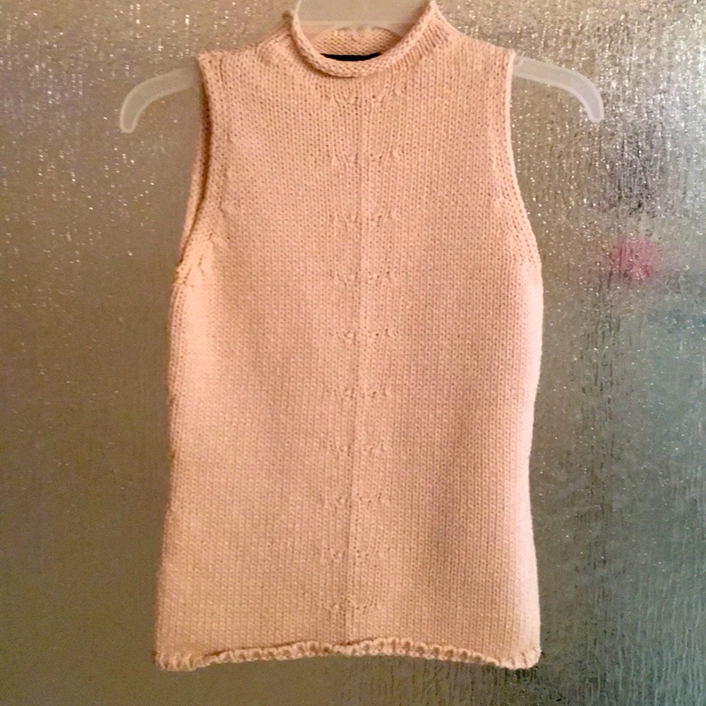 The Limited Turtleneck Sleeves Knit Top Cream